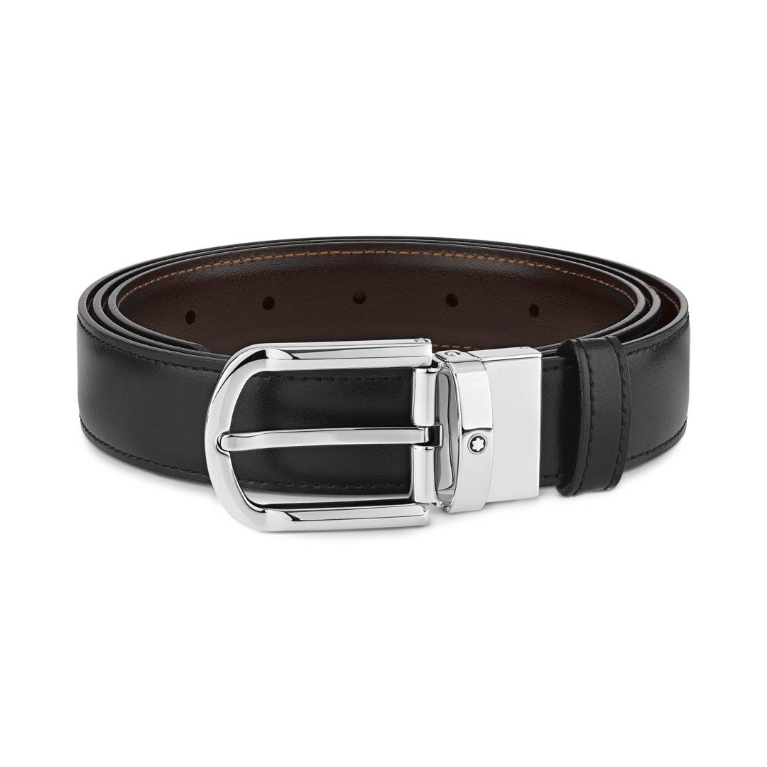 Ceinture d'affaires réversible noire/marron à découper sur mesure
