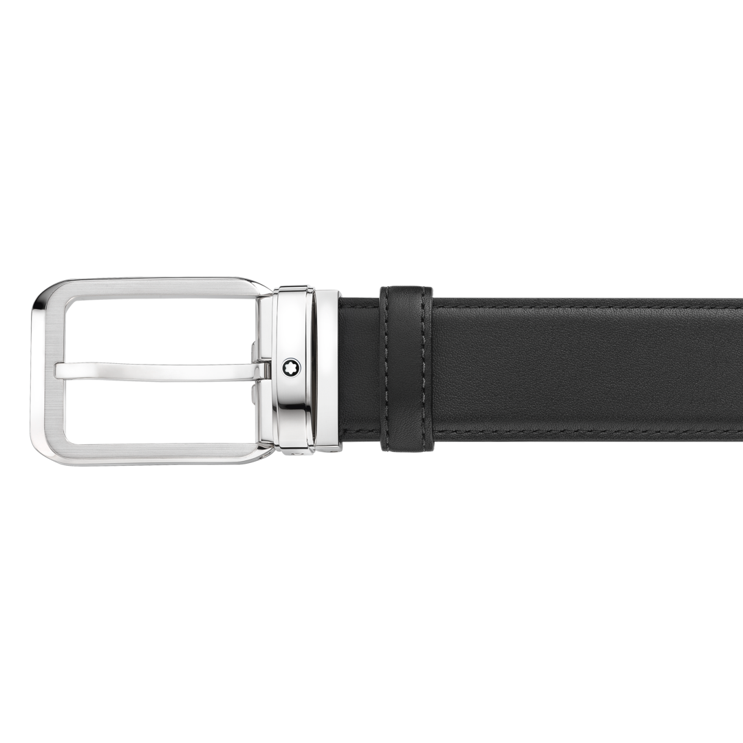 Ceinture en cuir noir 35 mm