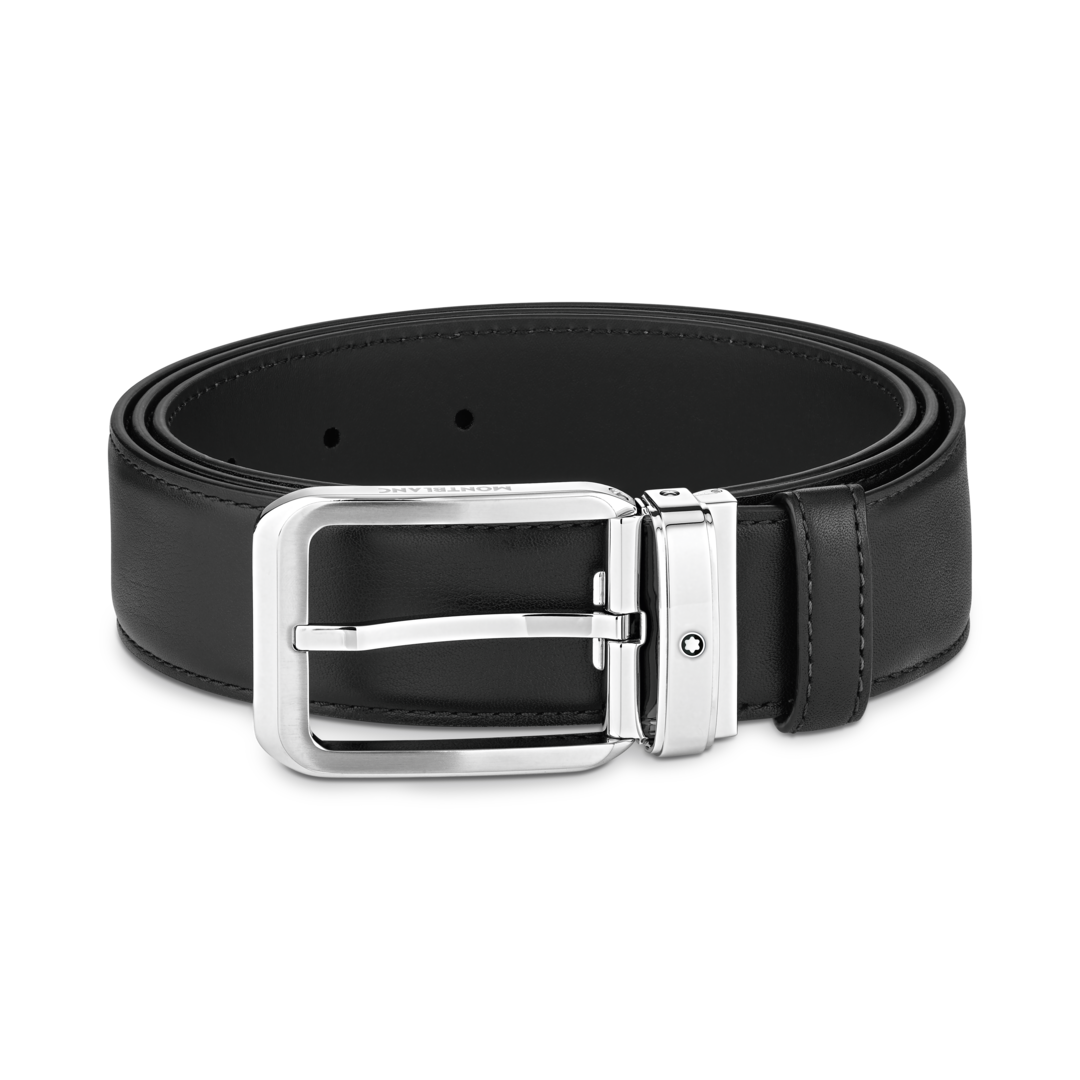 Ceinture en cuir noir 35 mm