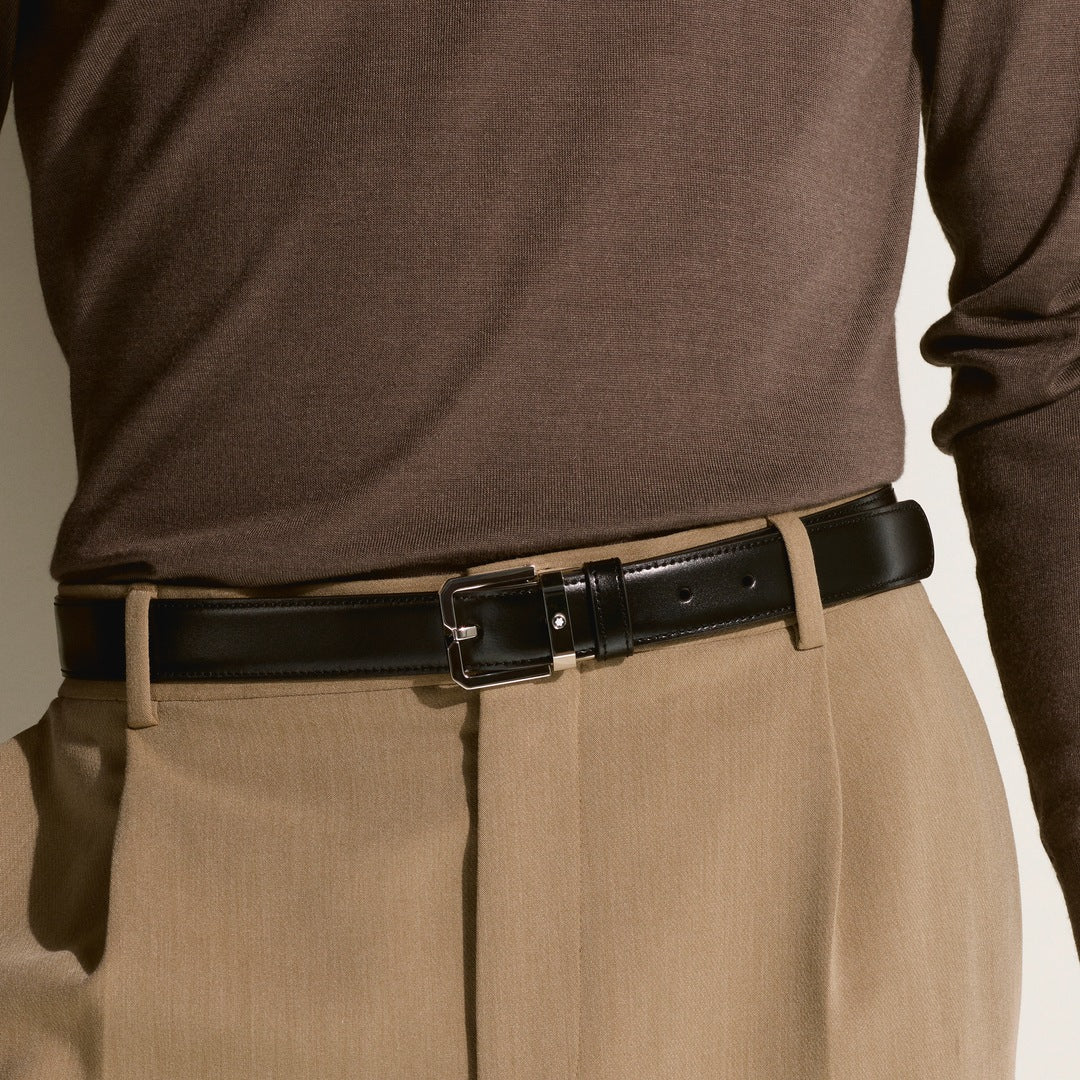 Black/brown 30 mm reversible leather belt