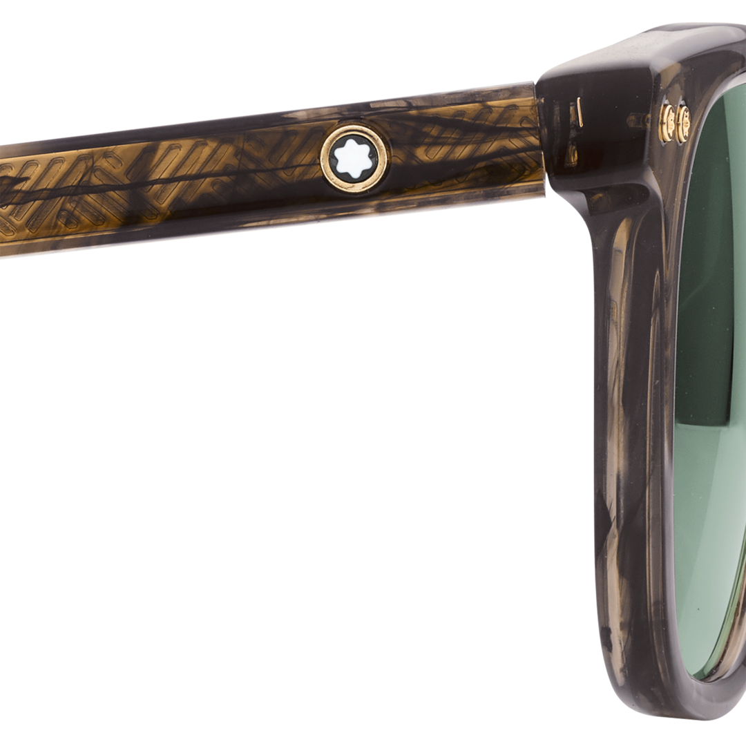 Lunettes de soleil rondes avec monture en acétate de couleur marron