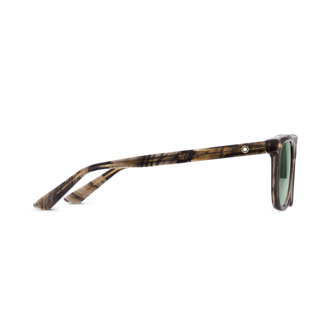Lunettes de soleil rondes avec monture en acétate de couleur marron