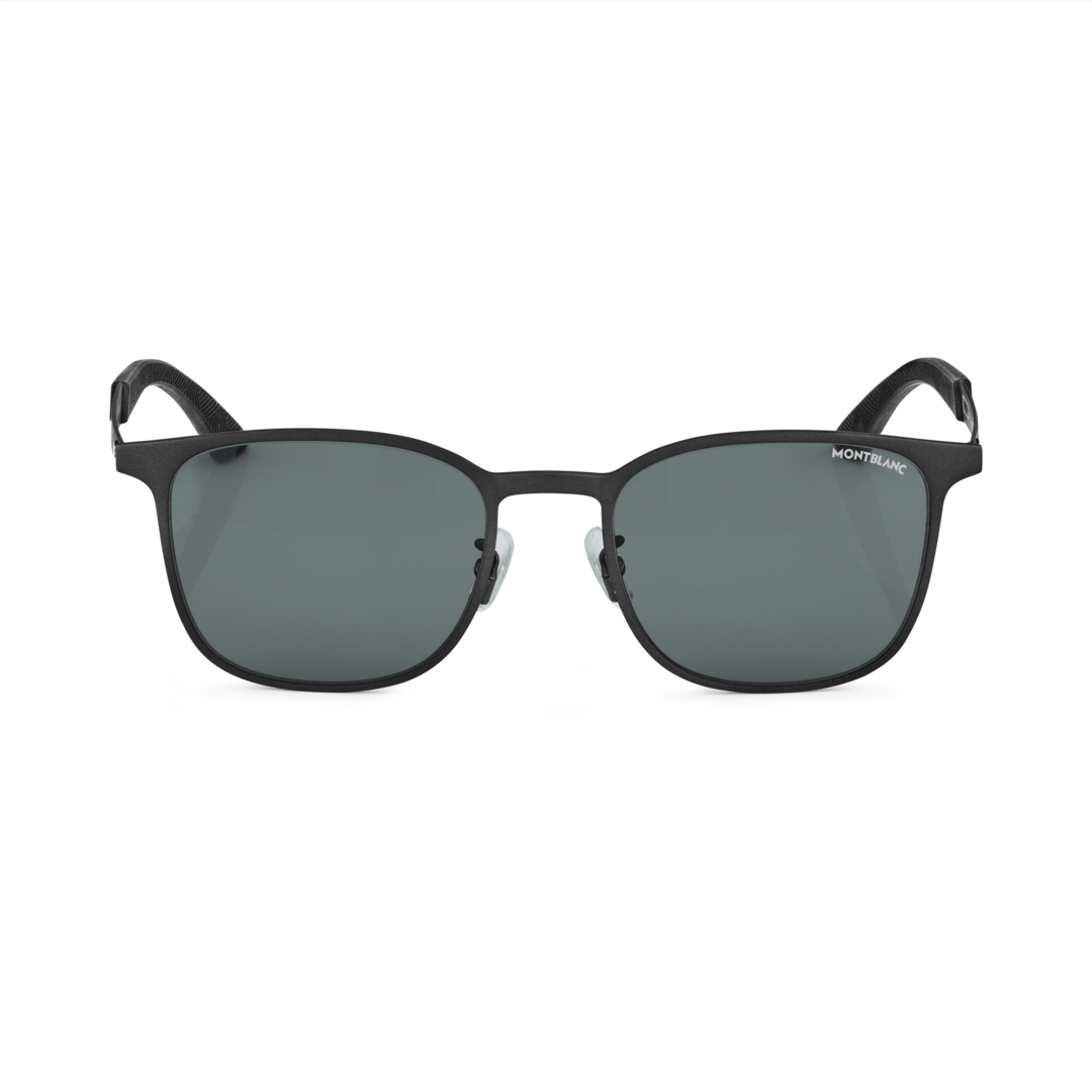 Lunettes de soleil carrées avec monture en métal de couleur noire