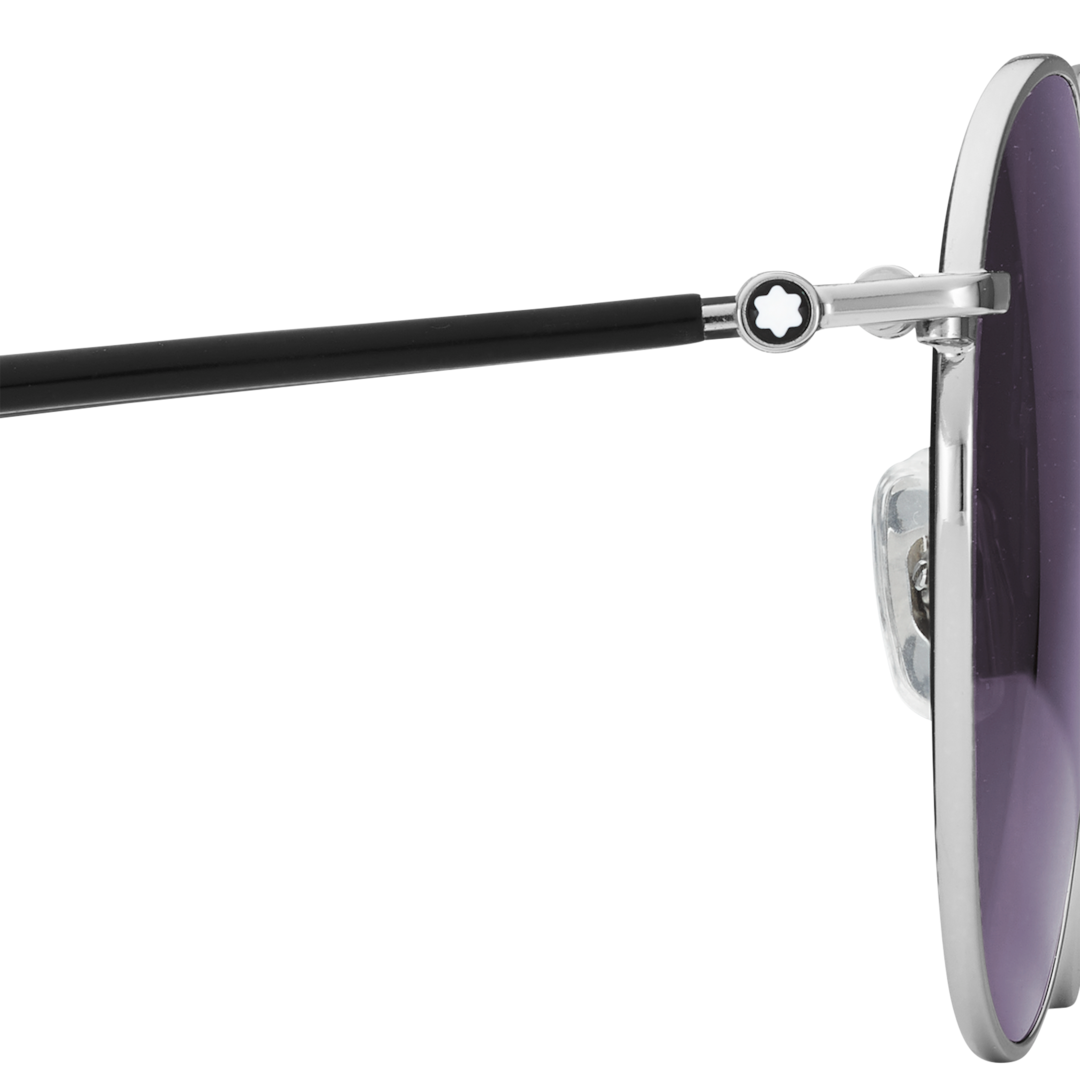 Round Sunglasses with Silver-Colored Metal Frame