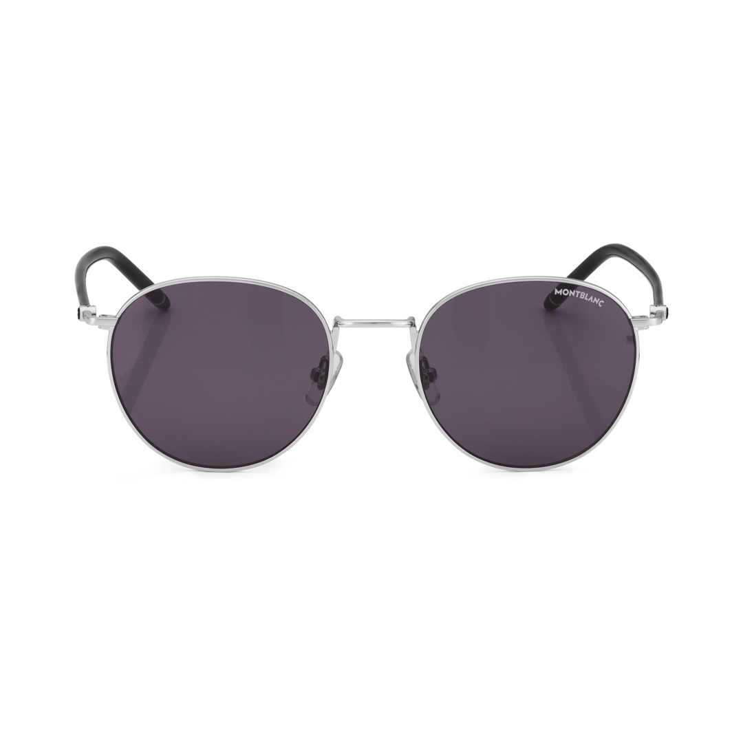 Round Sunglasses with Silver-Colored Metal Frame