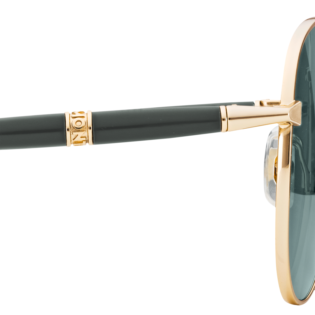Lunettes de soleil carrées avec monture en métal doré