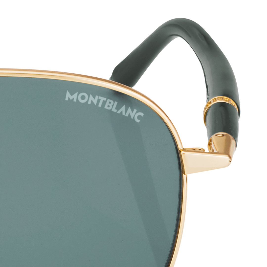 Lunettes de soleil carrées avec monture en métal doré