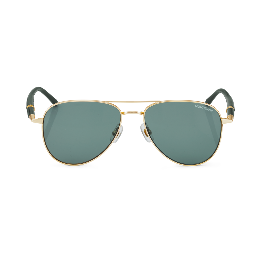 Lunettes de soleil carrées avec monture en métal doré