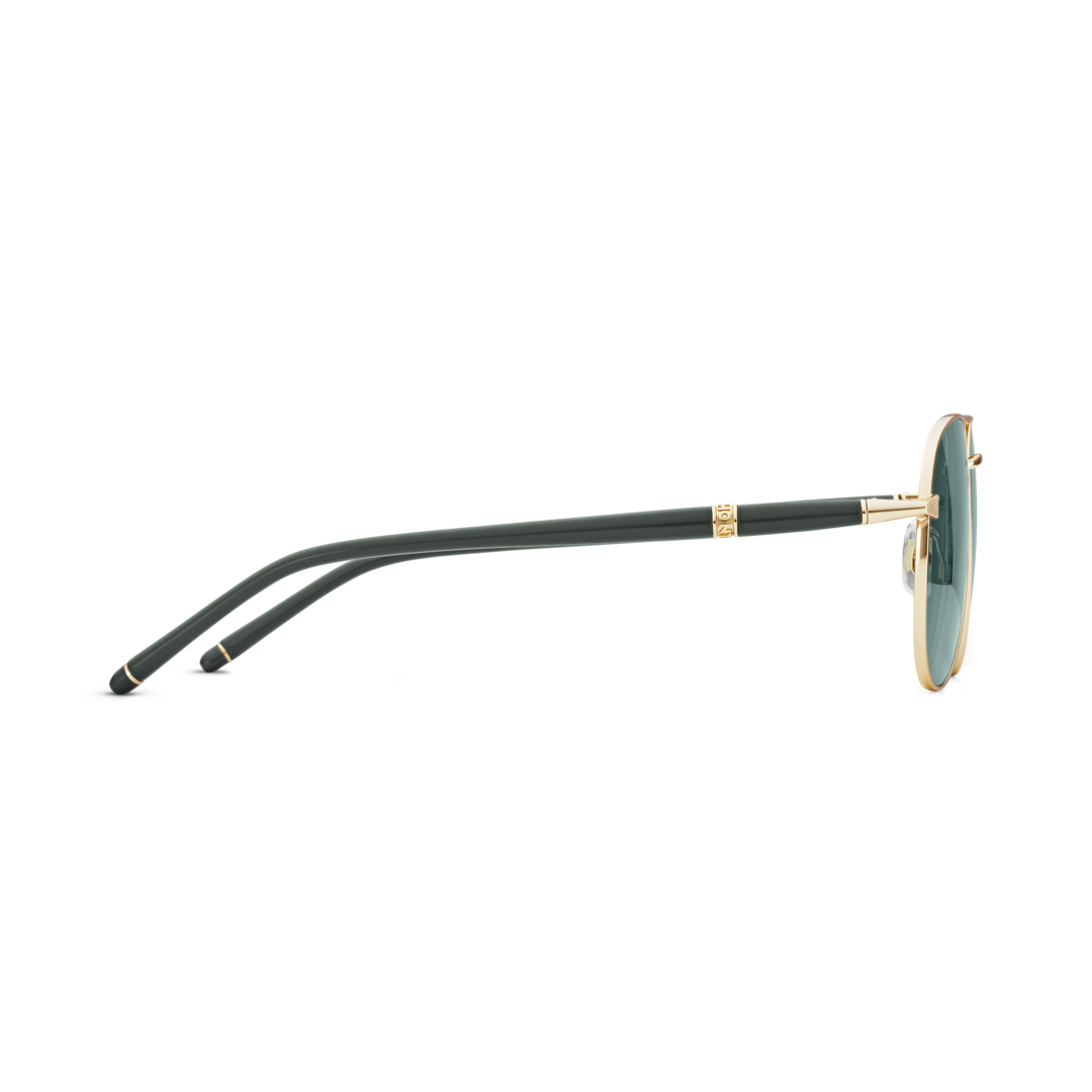 Lunettes de soleil carrées avec monture en métal doré