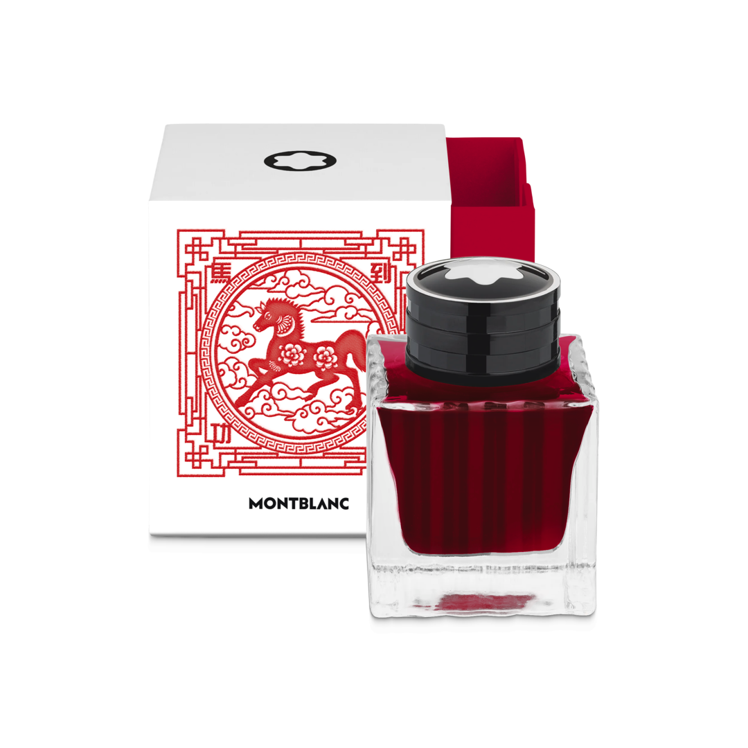 筆記具 Shin3588 Montblanc Scented Ink Red Ink Bottle, The Legend of Zodiacs, The Horse, Red - 50ml
