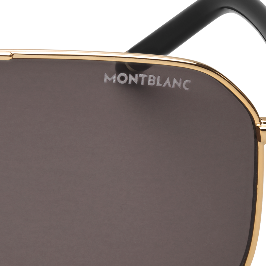 Lunettes de soleil carrées avec monture en métal doré