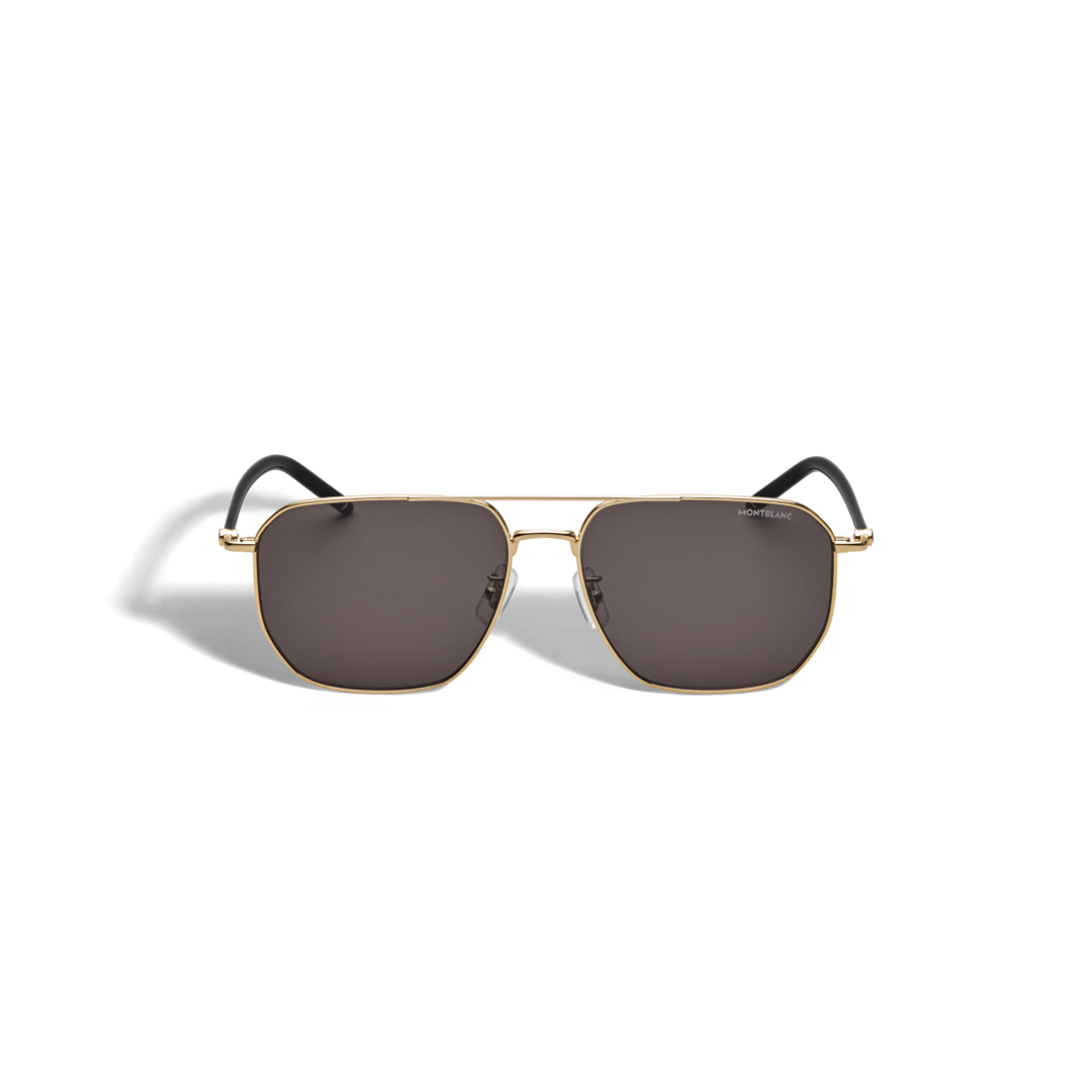 Lunettes de soleil carrées avec monture en métal doré