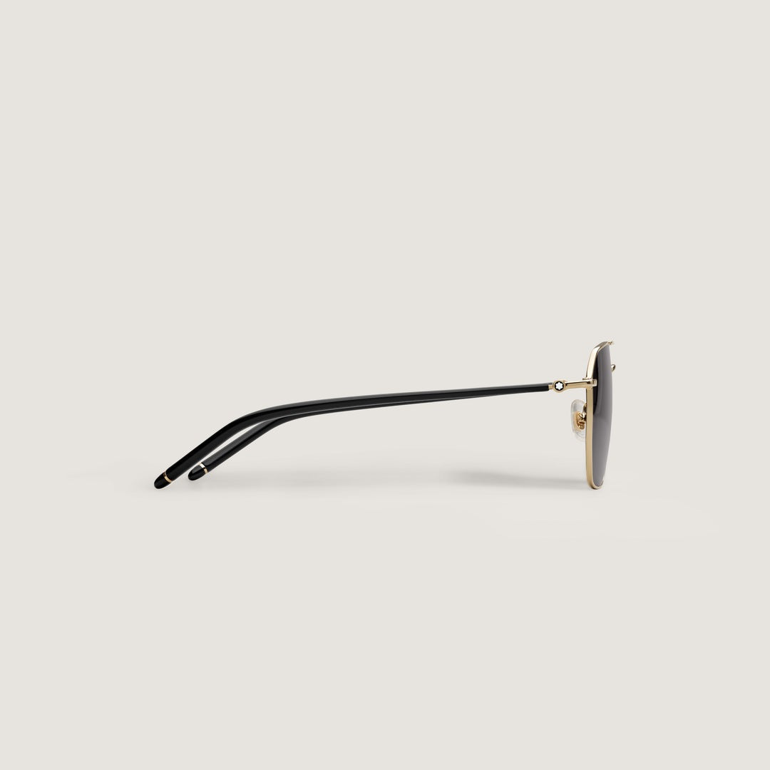 Lunettes de soleil carrées avec monture en métal doré