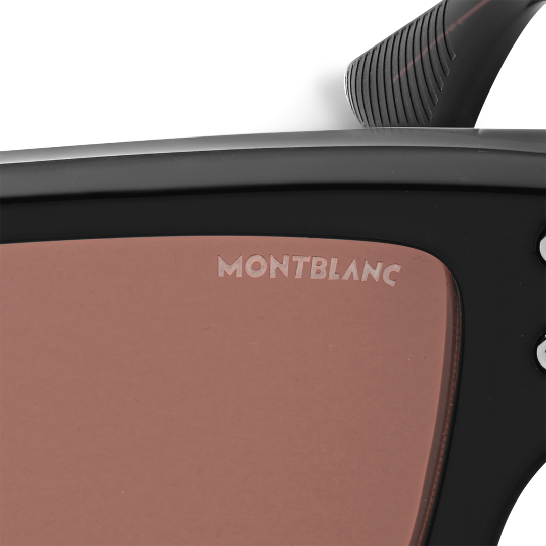 Lunettes de soleil rectangulaires avec monture en acétate noir