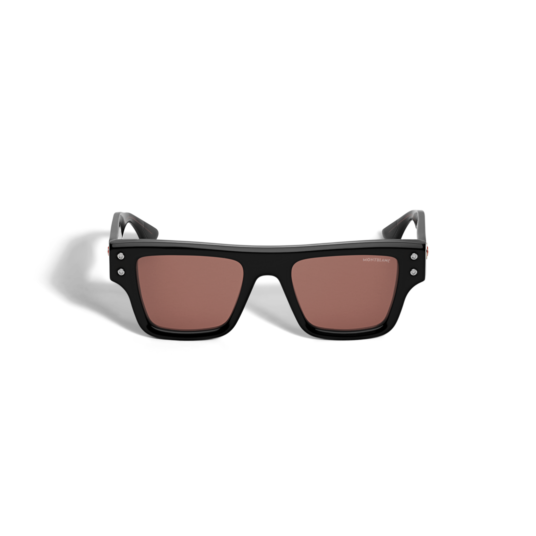 Lunettes de soleil rectangulaires avec monture en acétate noir