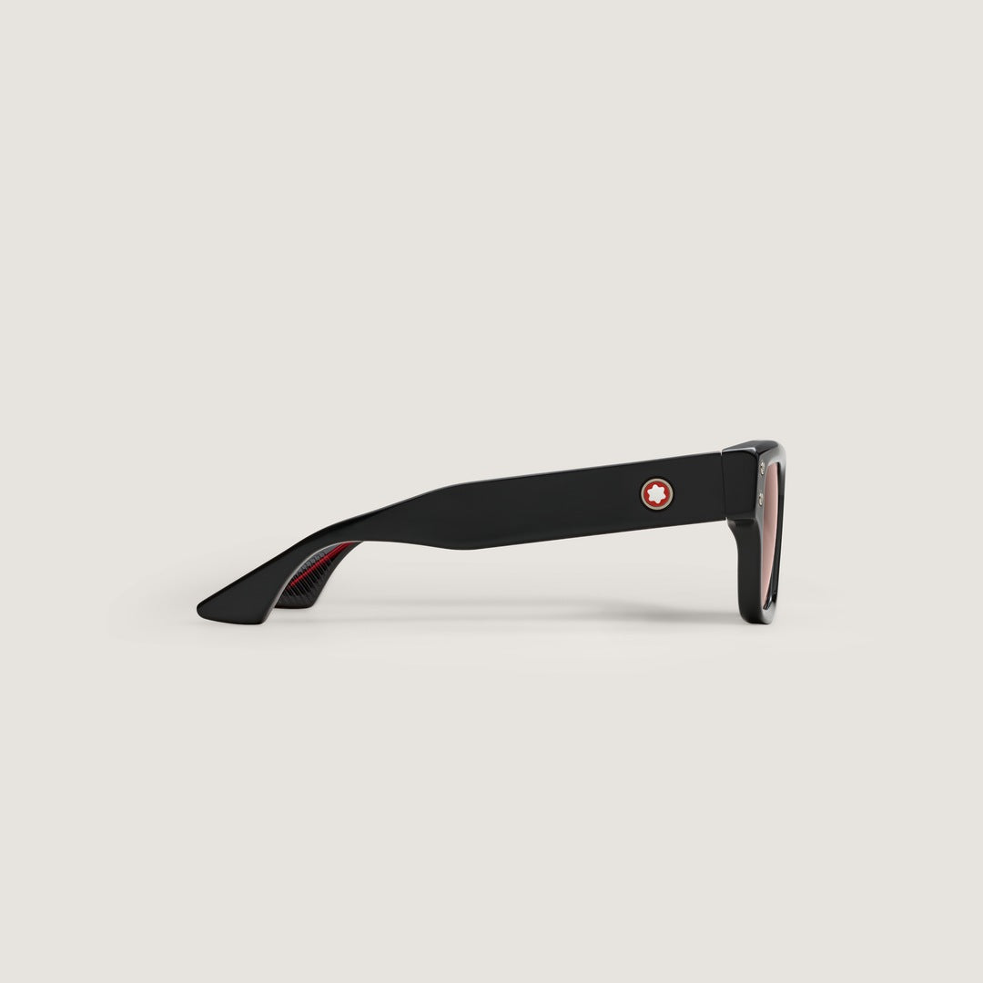Lunettes de soleil rectangulaires avec monture en acétate noir
