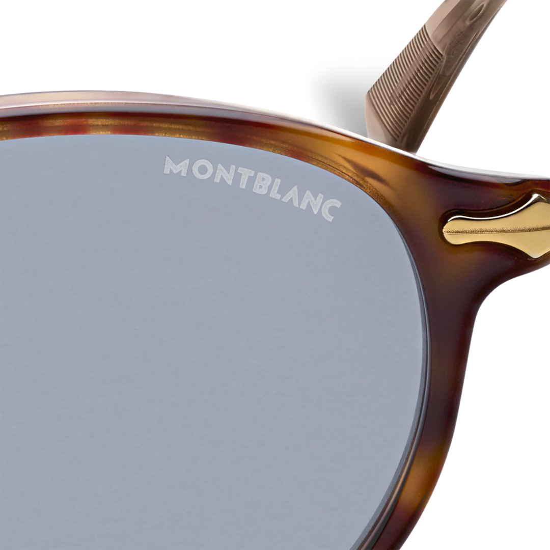 Round Sunglasses with Havana Acetate Frame