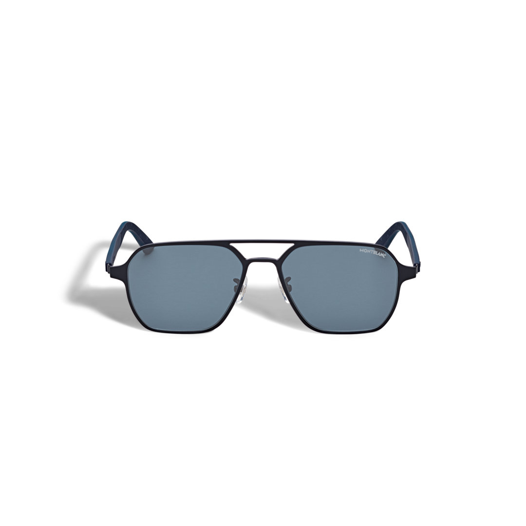 Lunettes de soleil carrées avec monture en métal noir