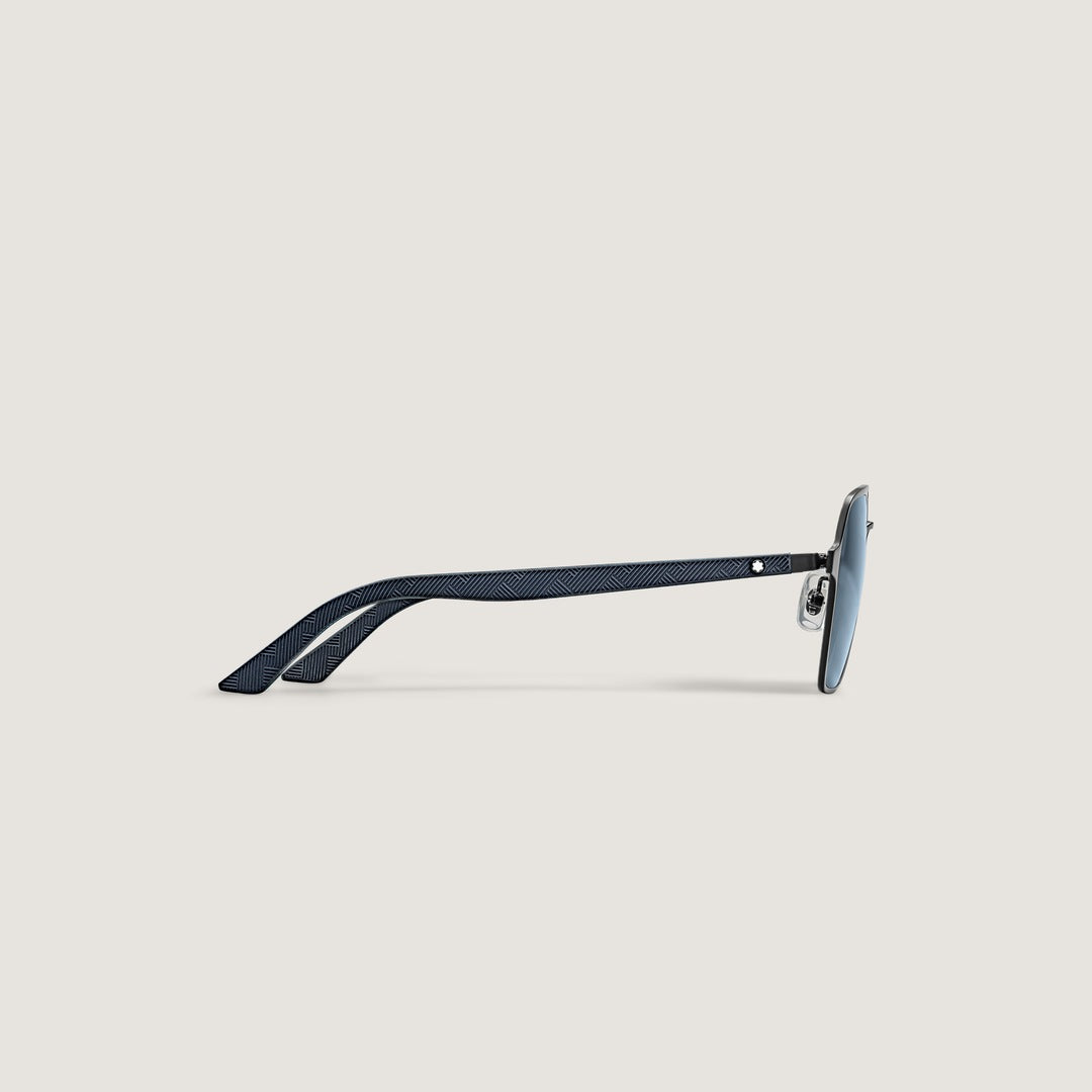 Lunettes de soleil carrées avec monture en métal noir