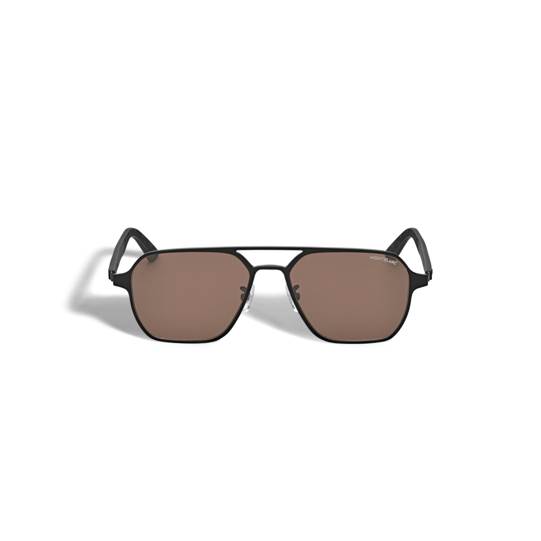 Lunettes de soleil carrées avec monture en métal noir