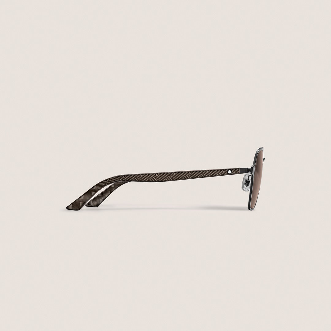 Lunettes de soleil carrées avec monture en métal noir