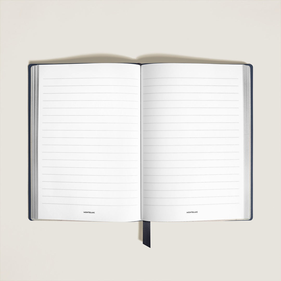 Notebook Medium, Saffiano Leather, Blue - Lined Pages
