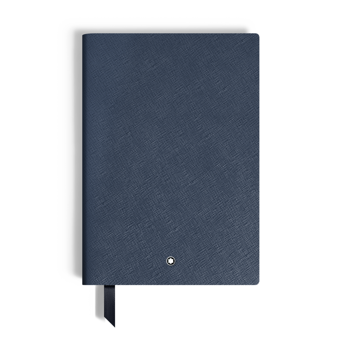 Notebook Medium, Saffiano Leather, Blue - Lined Pages