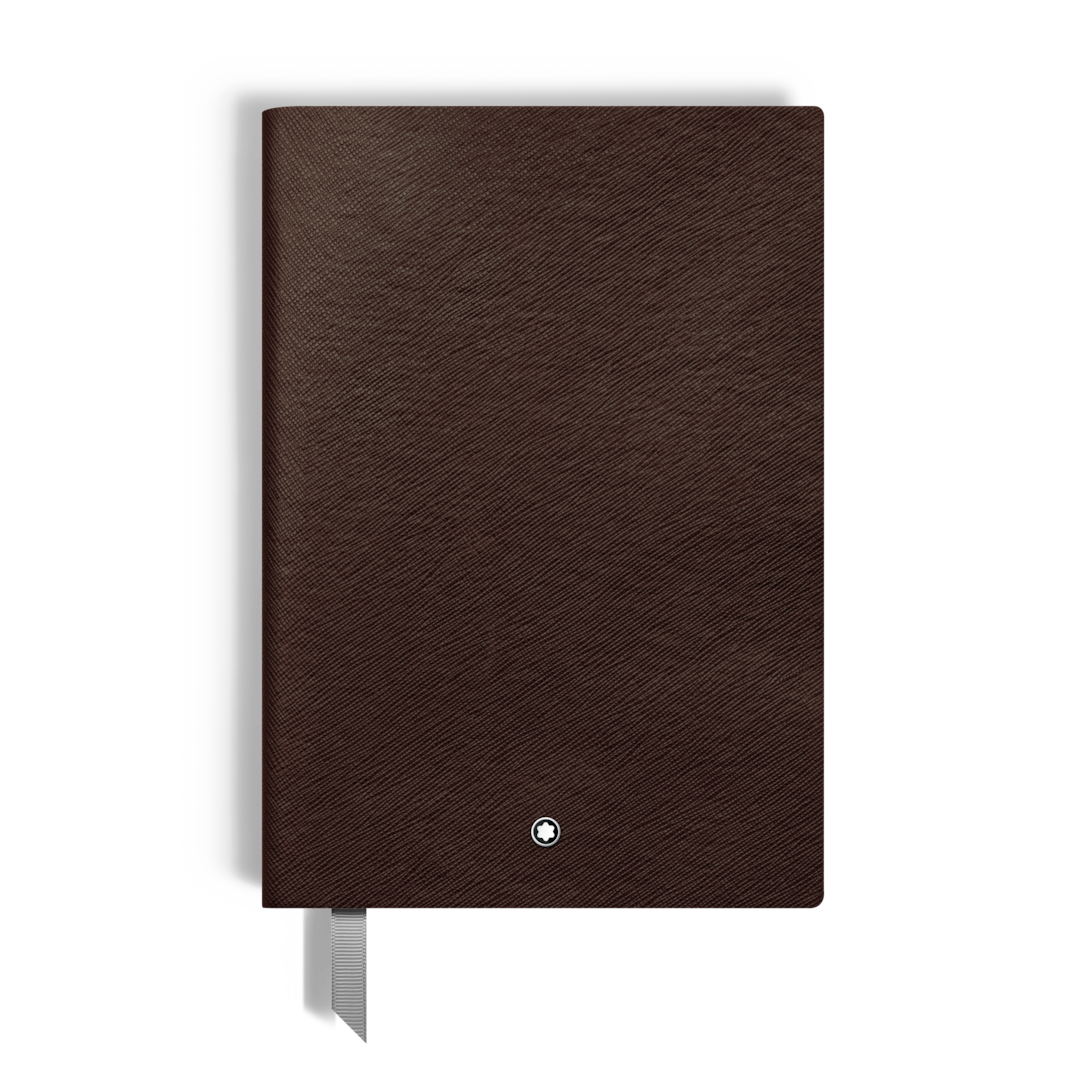 Notebook Medium, Saffiano Leather, Tobacco - Lined Pages