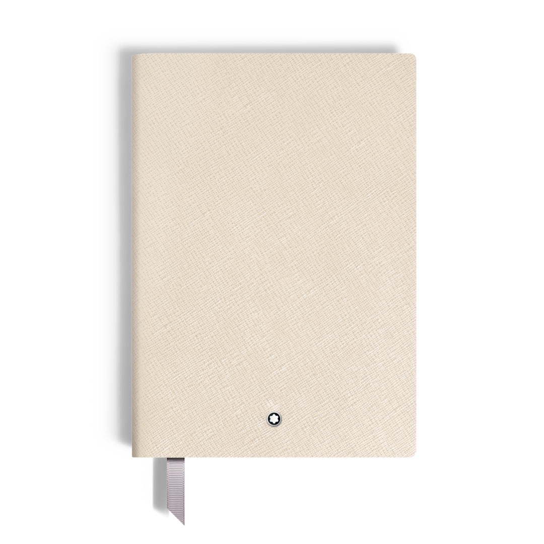 Notebook Medium, Saffiano Leather, Cloudy Beige - Lined Pages