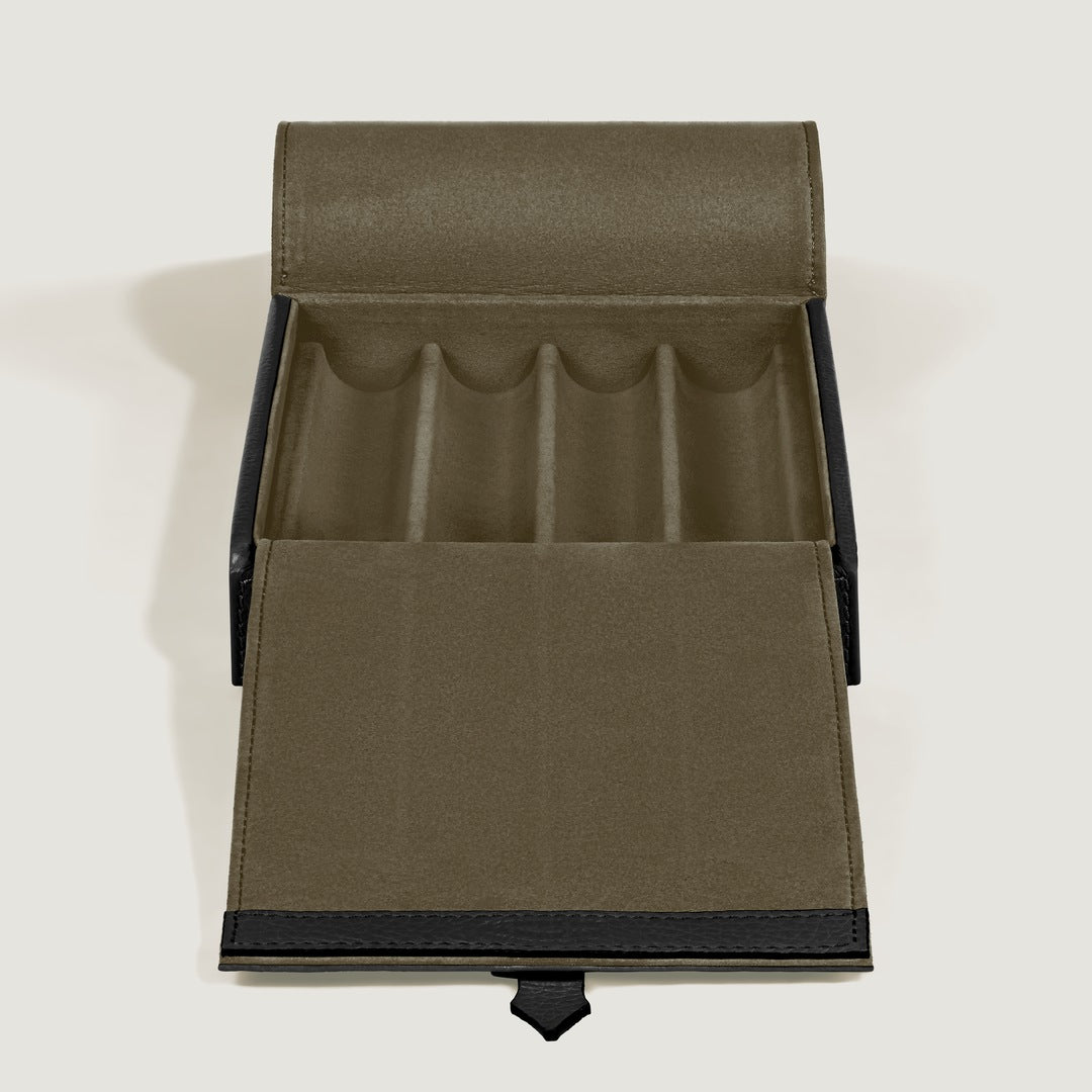 Travel Box for 4 Writing Instruments in Grain Leather