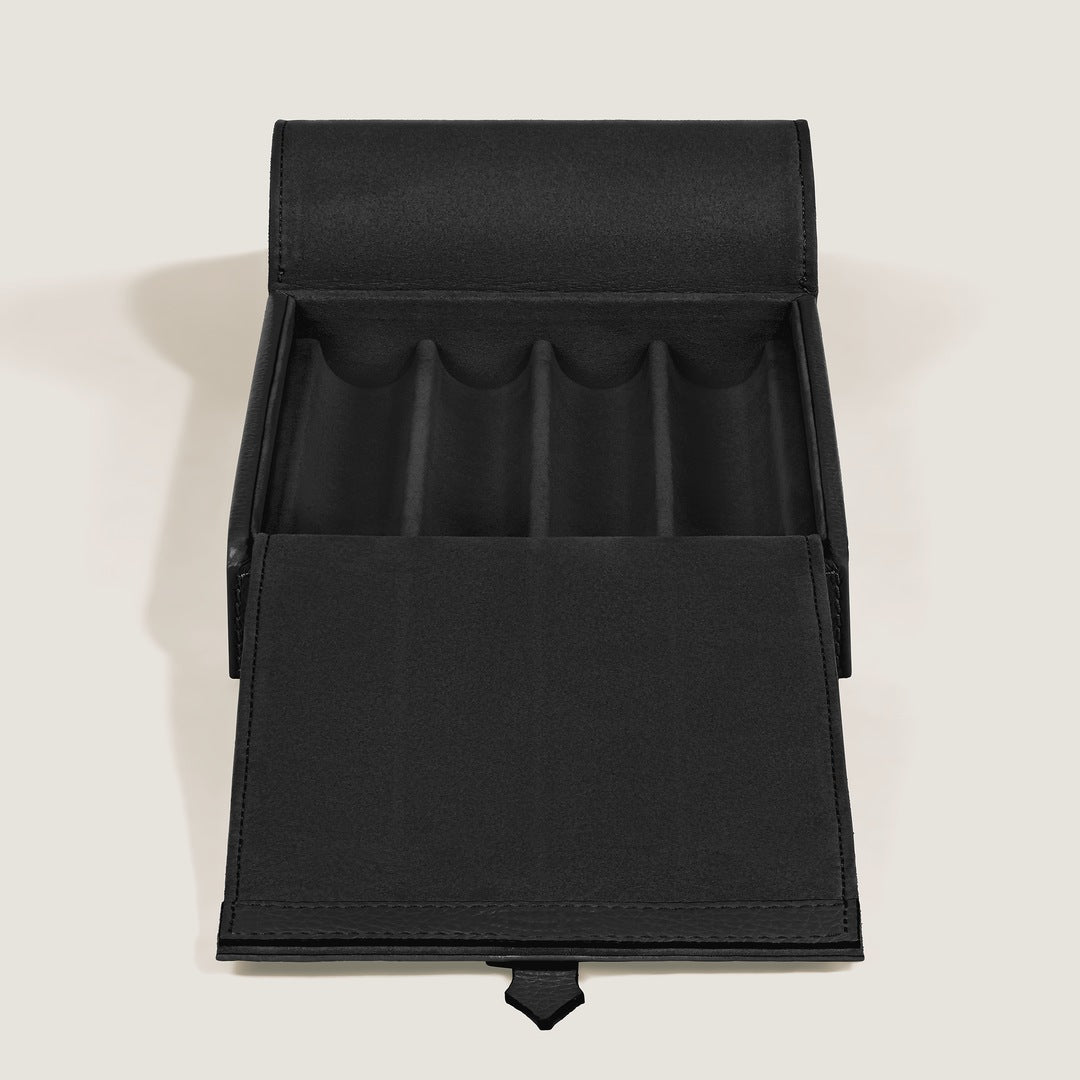 Travel Box for 4 Writing Instruments in Grain Leather