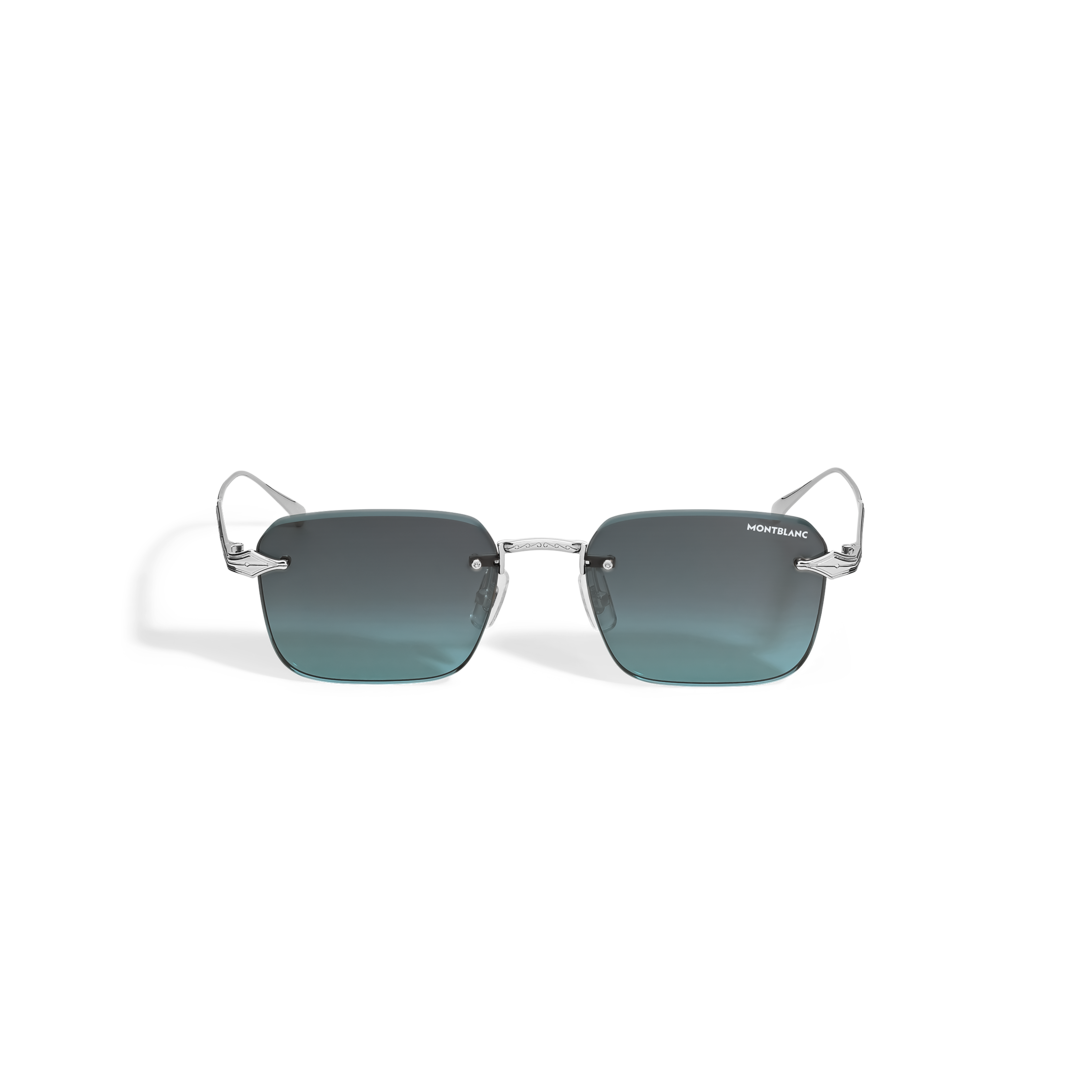 Squared Sunglasses with Silver-Colored Metal Frame