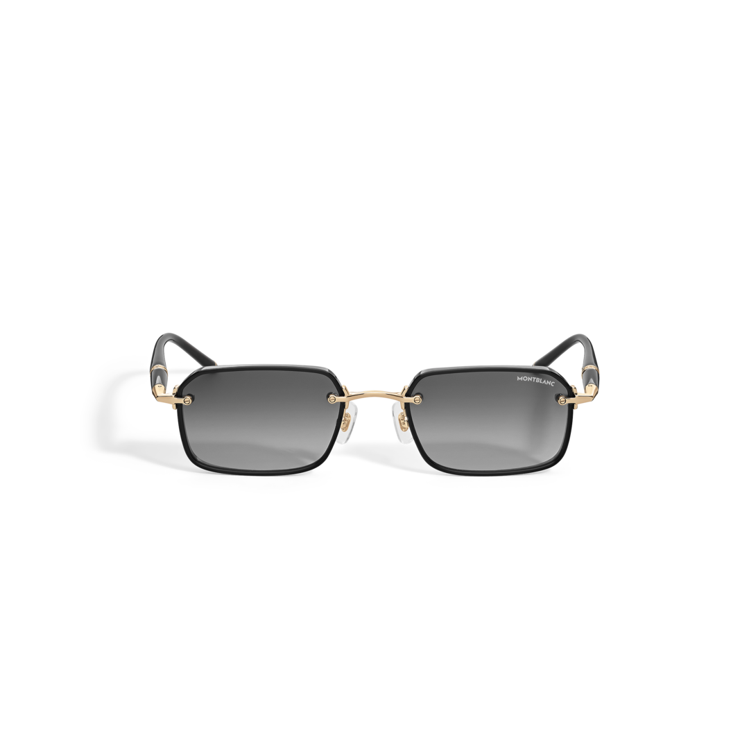 Rectangular Sunglasses with Black Metal Frame