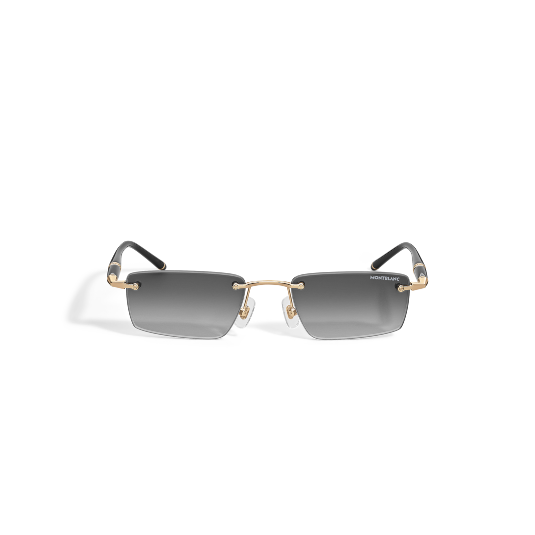Squared Sunglasses with Gold-Colored Metal Frame