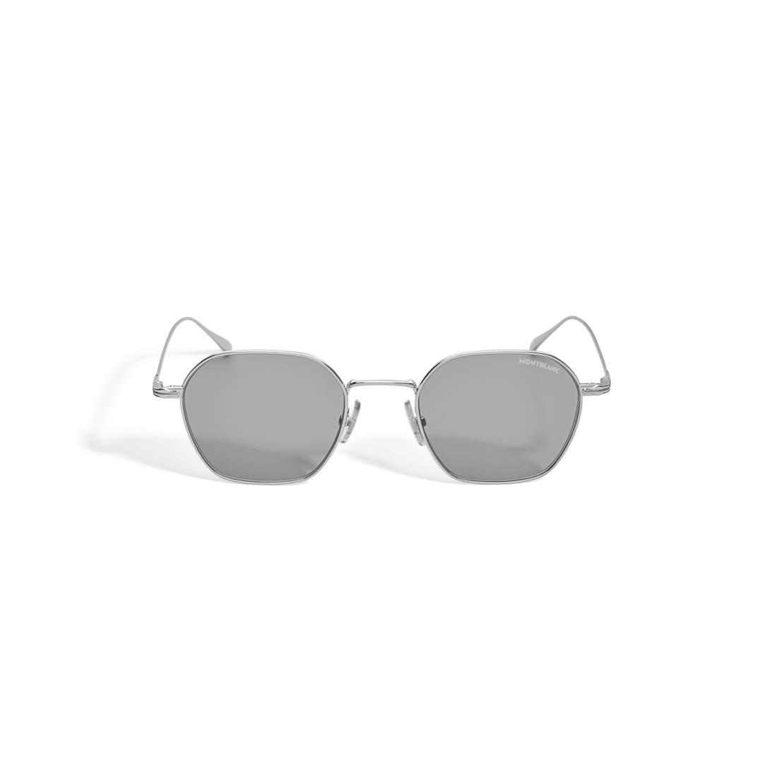 Round Sunglasses with Silver-Colored Metal Frame