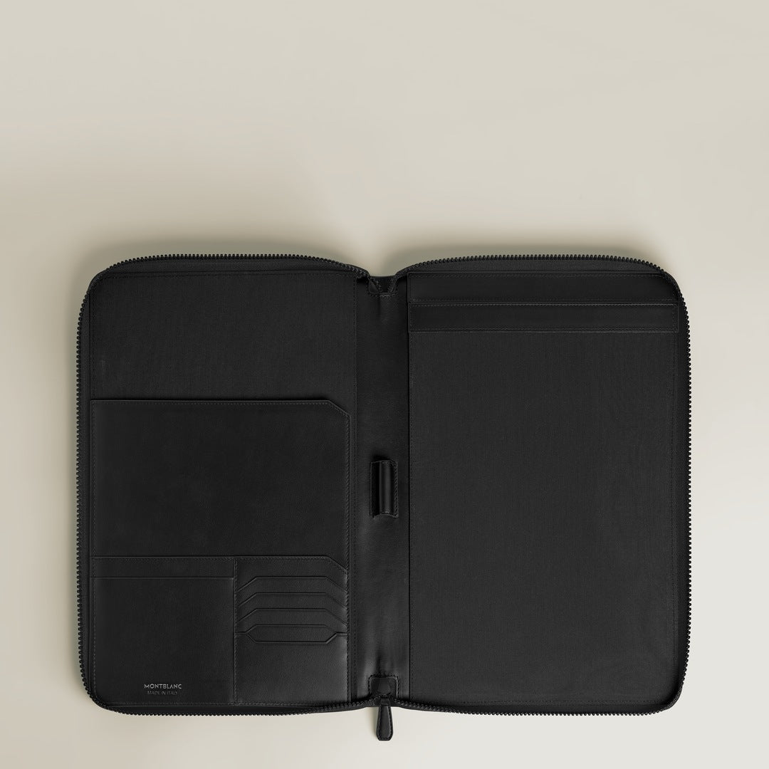 Medium Notebook Holder with zip in Extreme Leather