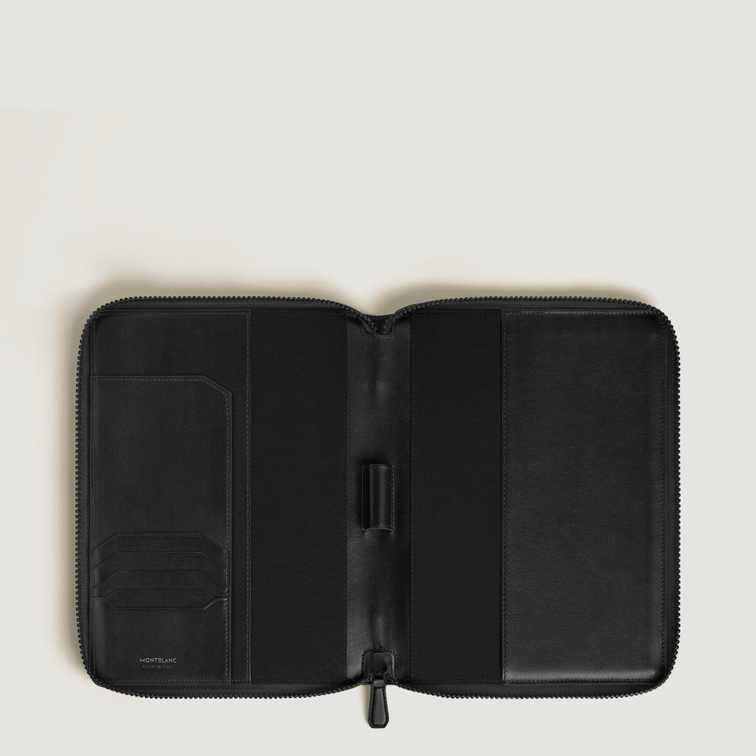 Small Notebook Holder with zip in Extreme Leather