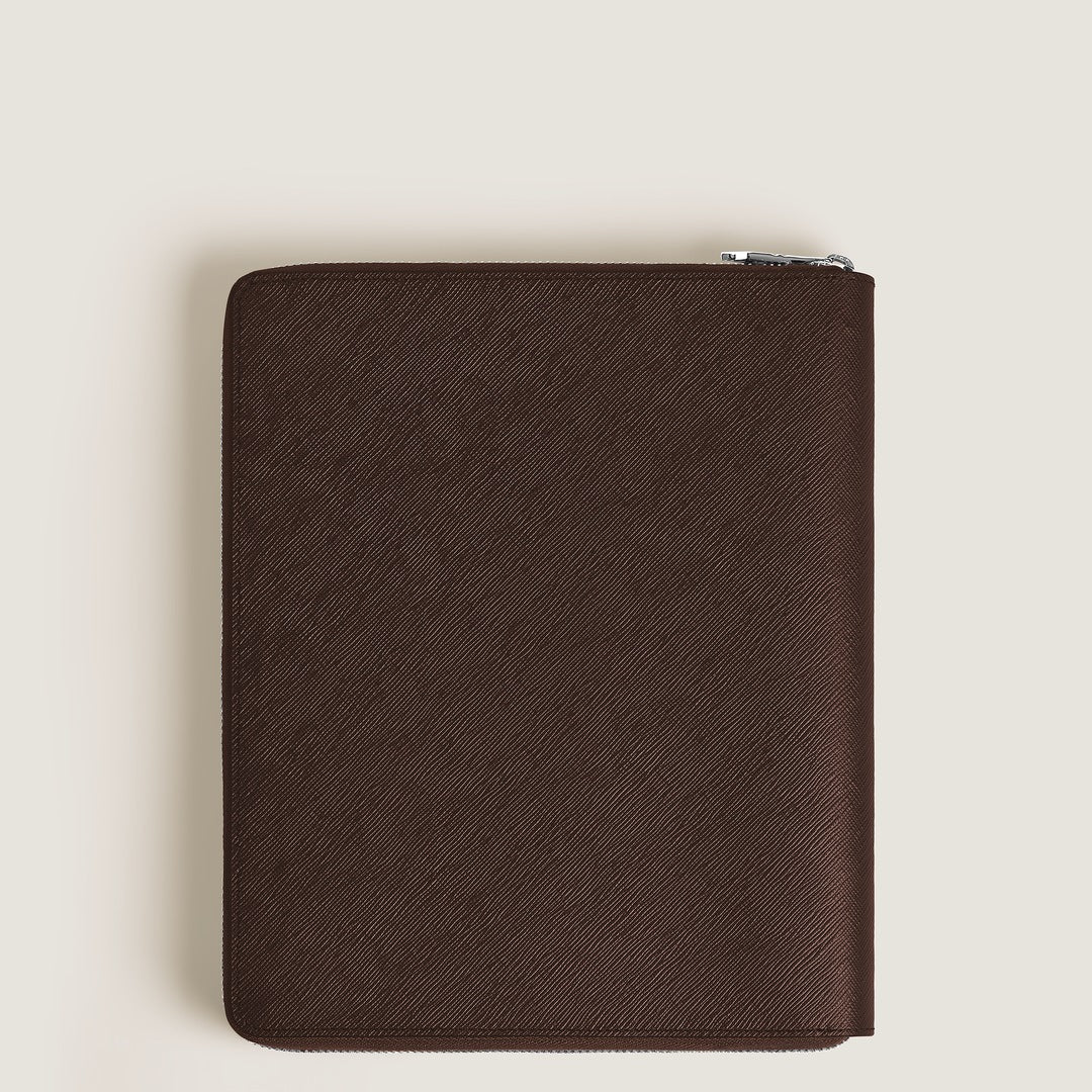Medium Notebook Holder with zip in Sartorial Leather