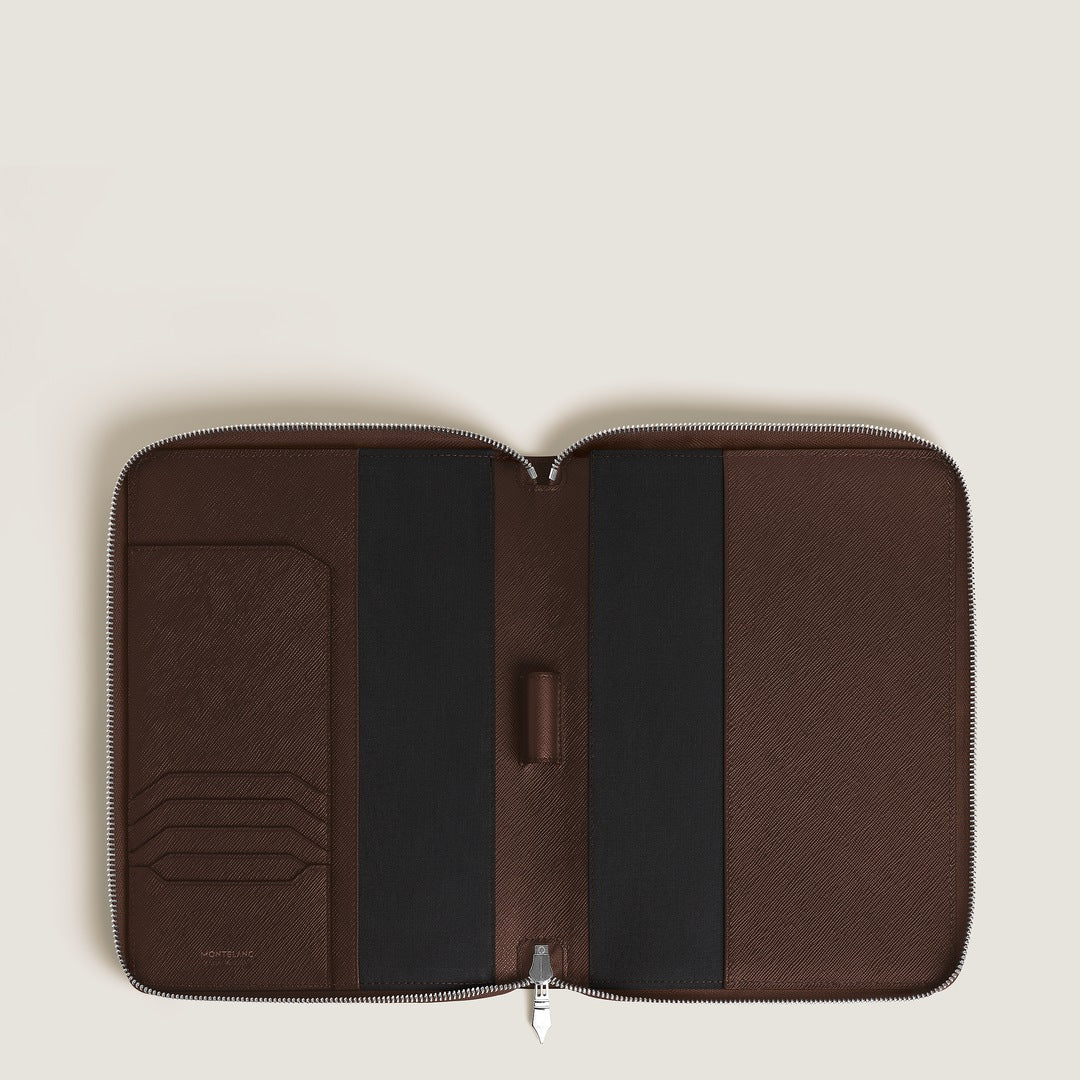 Medium Notebook Holder with zip in Sartorial Leather