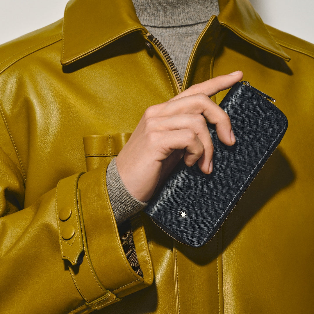 Sartorial 2 pen pouch with zip
