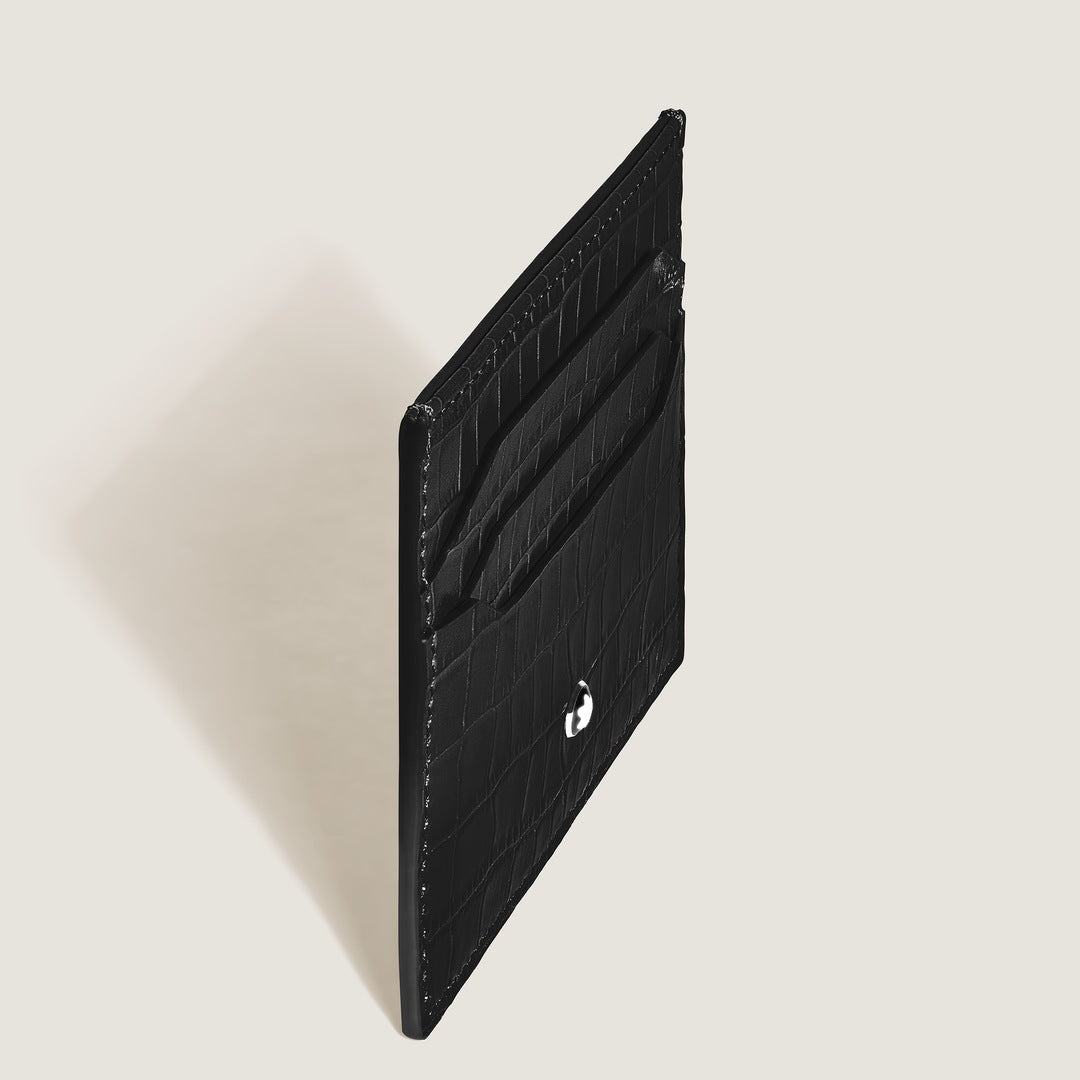 Card Holder 6cc in Croco-Embossed Leather