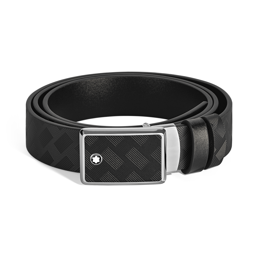 Marquetry Plate 35 mm Reversible Belt in Extreme Leather