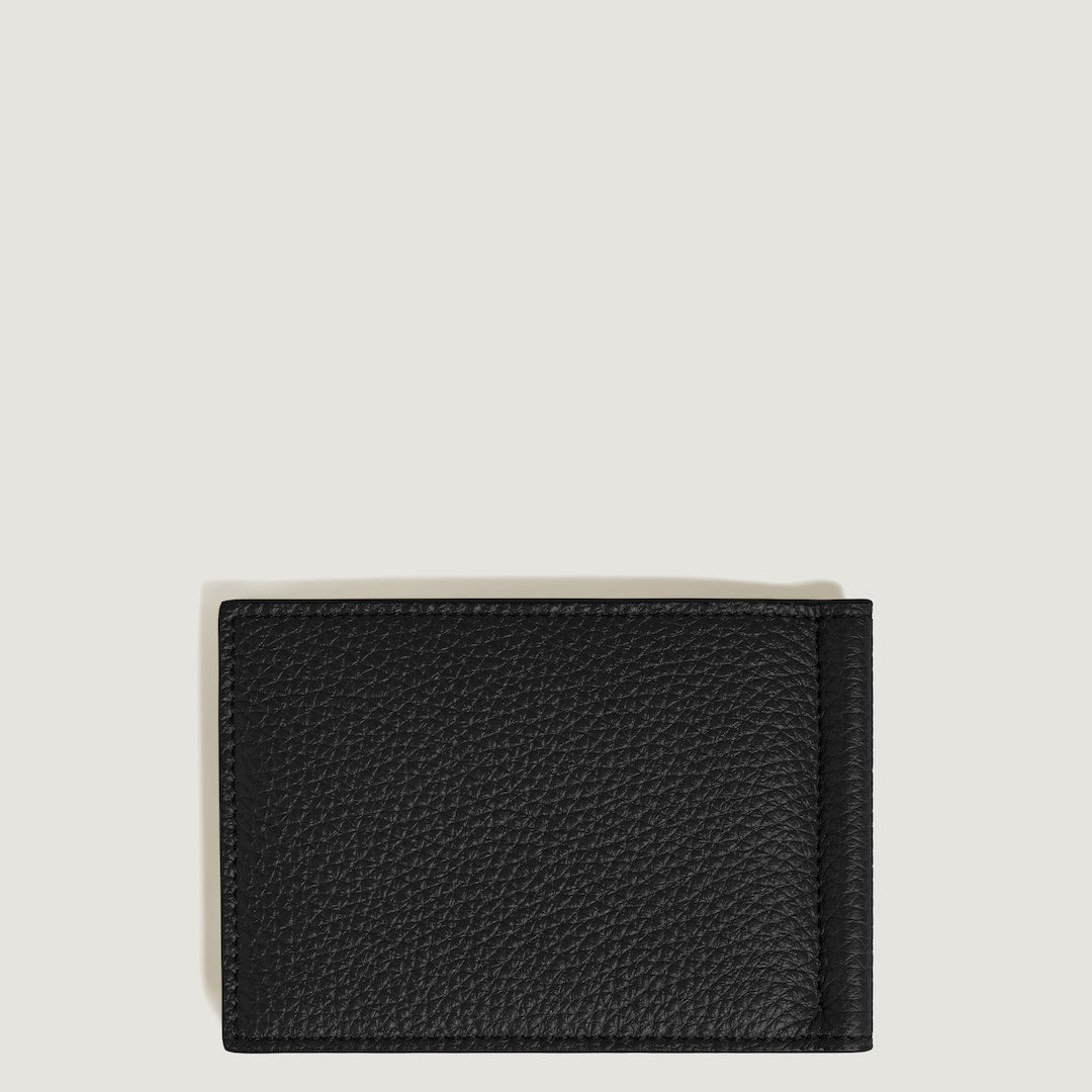 Wallet 6cc with Money Clip in Grain Leather