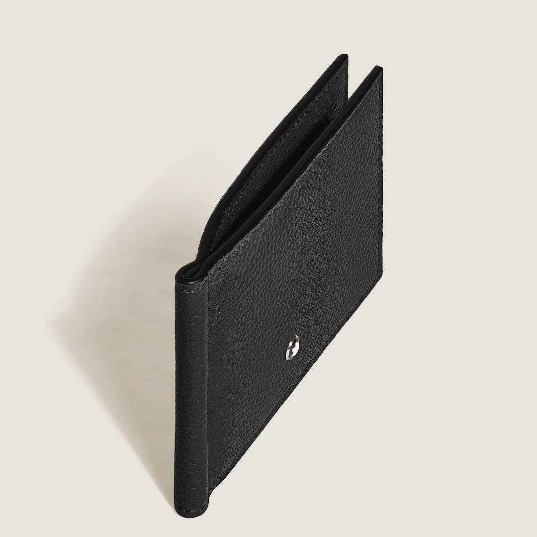Wallet 6cc with Money Clip in Grain Leather