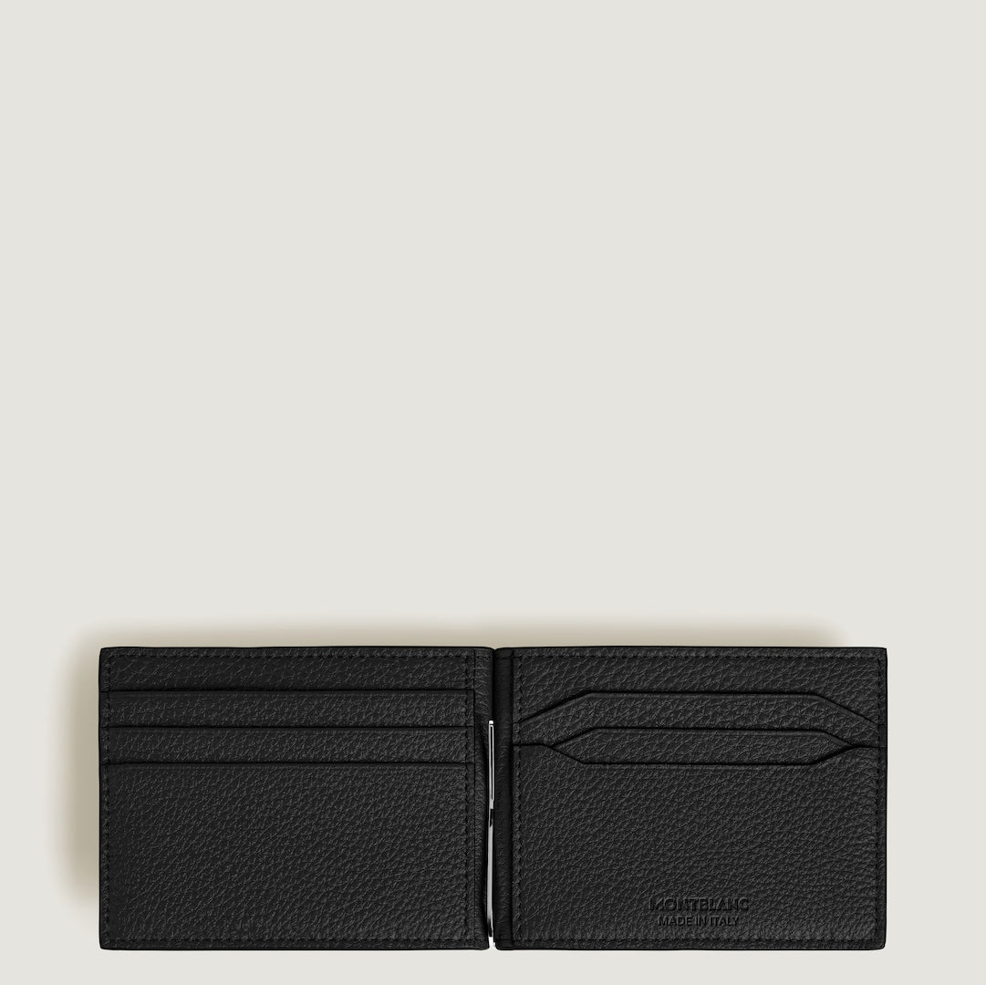 Wallet 6cc with Money Clip in Grain Leather