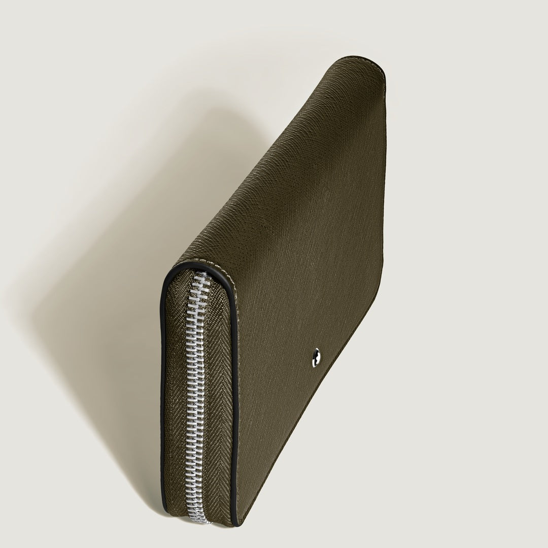 Portefeuille continental 12cc avec zip en cuir Sartorial