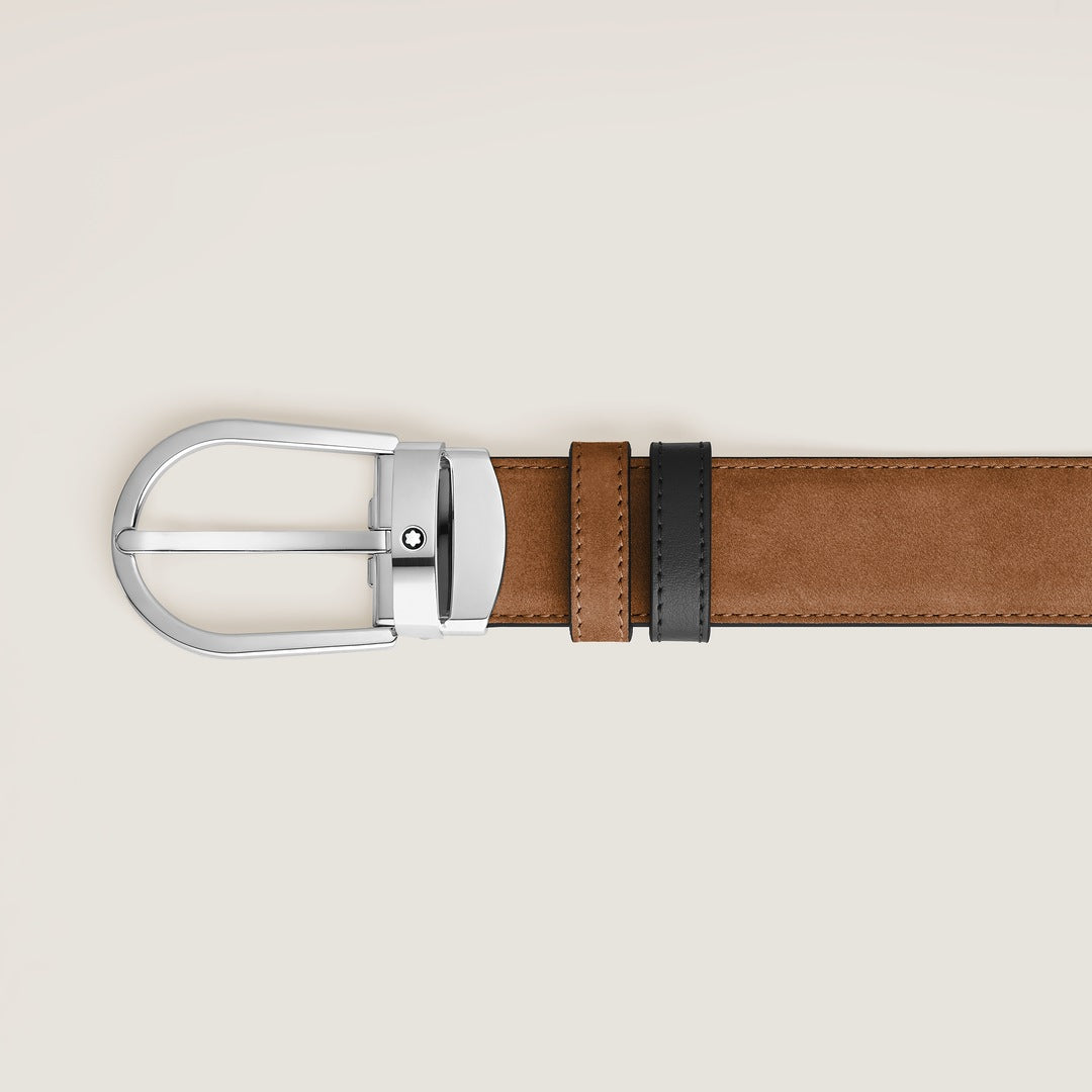 Horseshoe 30 mm Reversible Belt in Suede Leather
