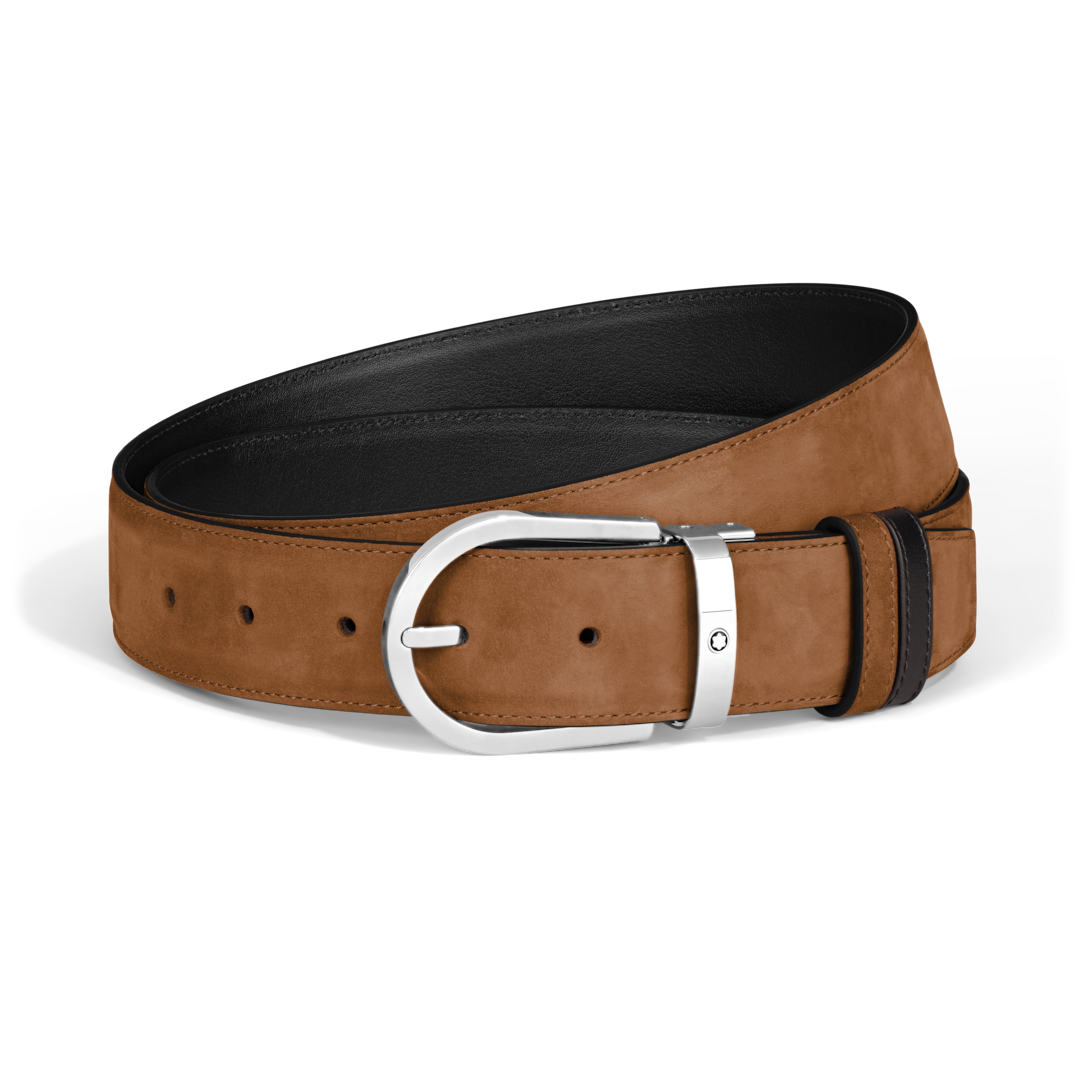 Horseshoe 35 mm Reversible Belt in Suede Leather
