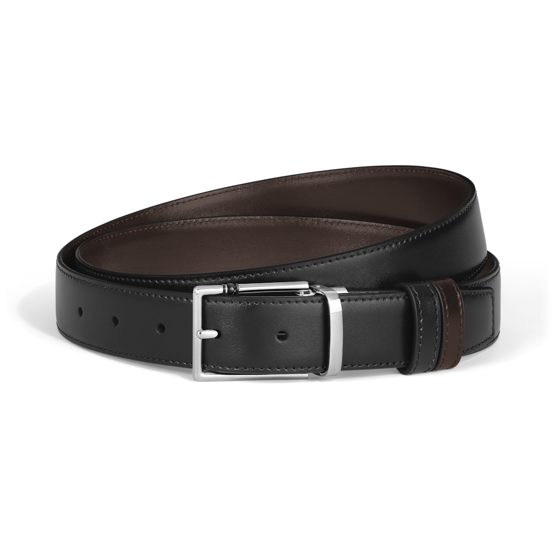 30 mm Reversible Belt in Leather with Rectangular Meisterstück Buckle