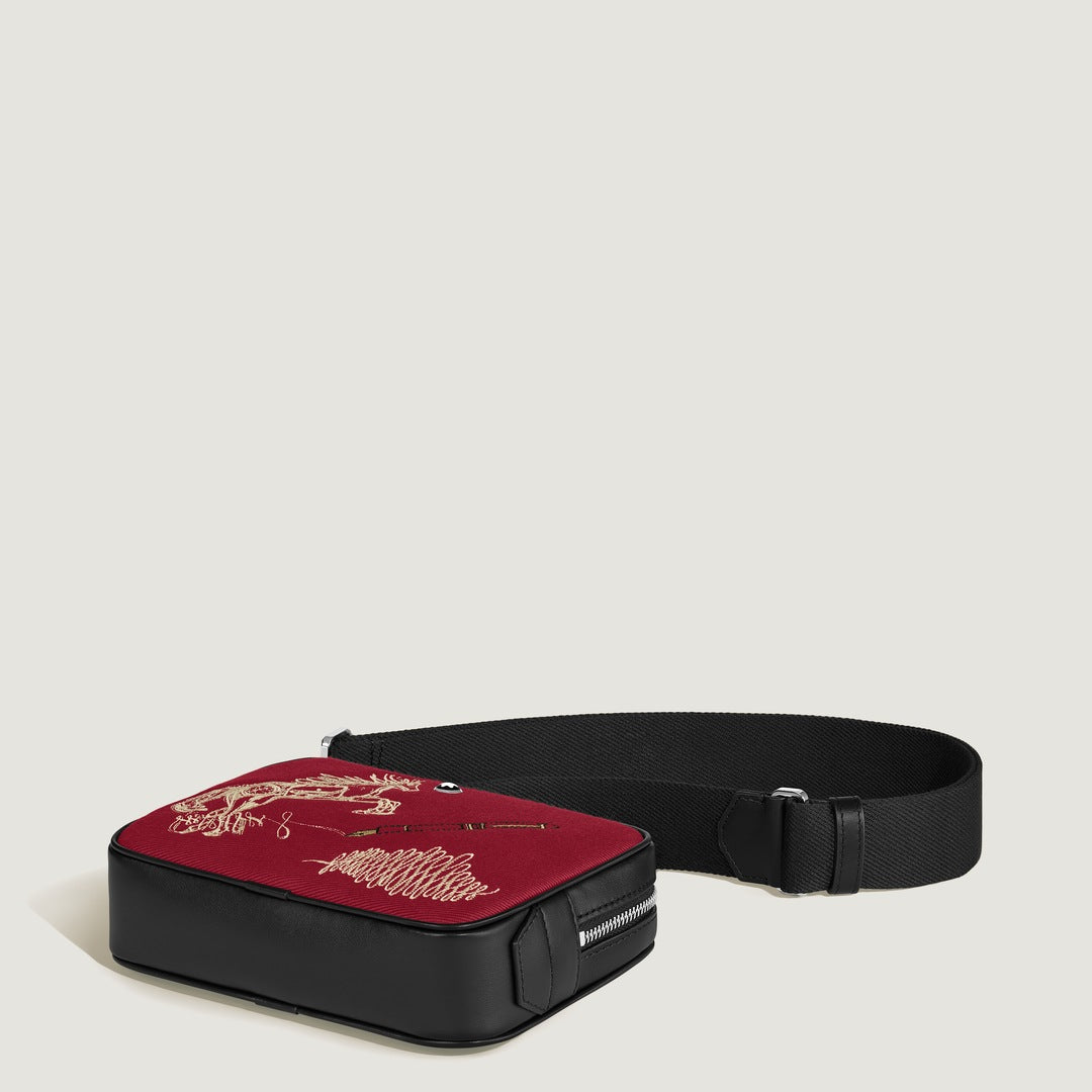 Mini Crossbody Bag Year of the Horse in Embroidered Gabardine